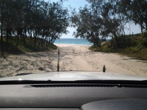 Getting onto the beach.